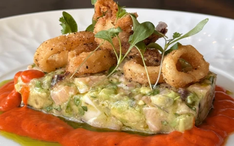 a plate of food on a table