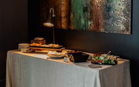 a table with food on it