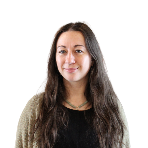 a woman with long hair smiling