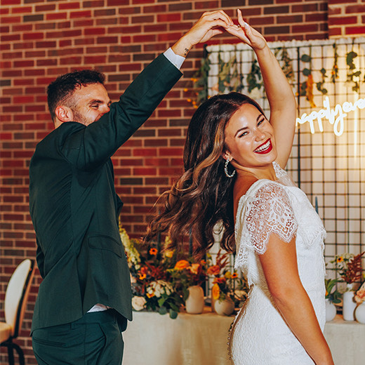 a man and woman dancing