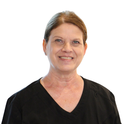 a woman in a black shirt
