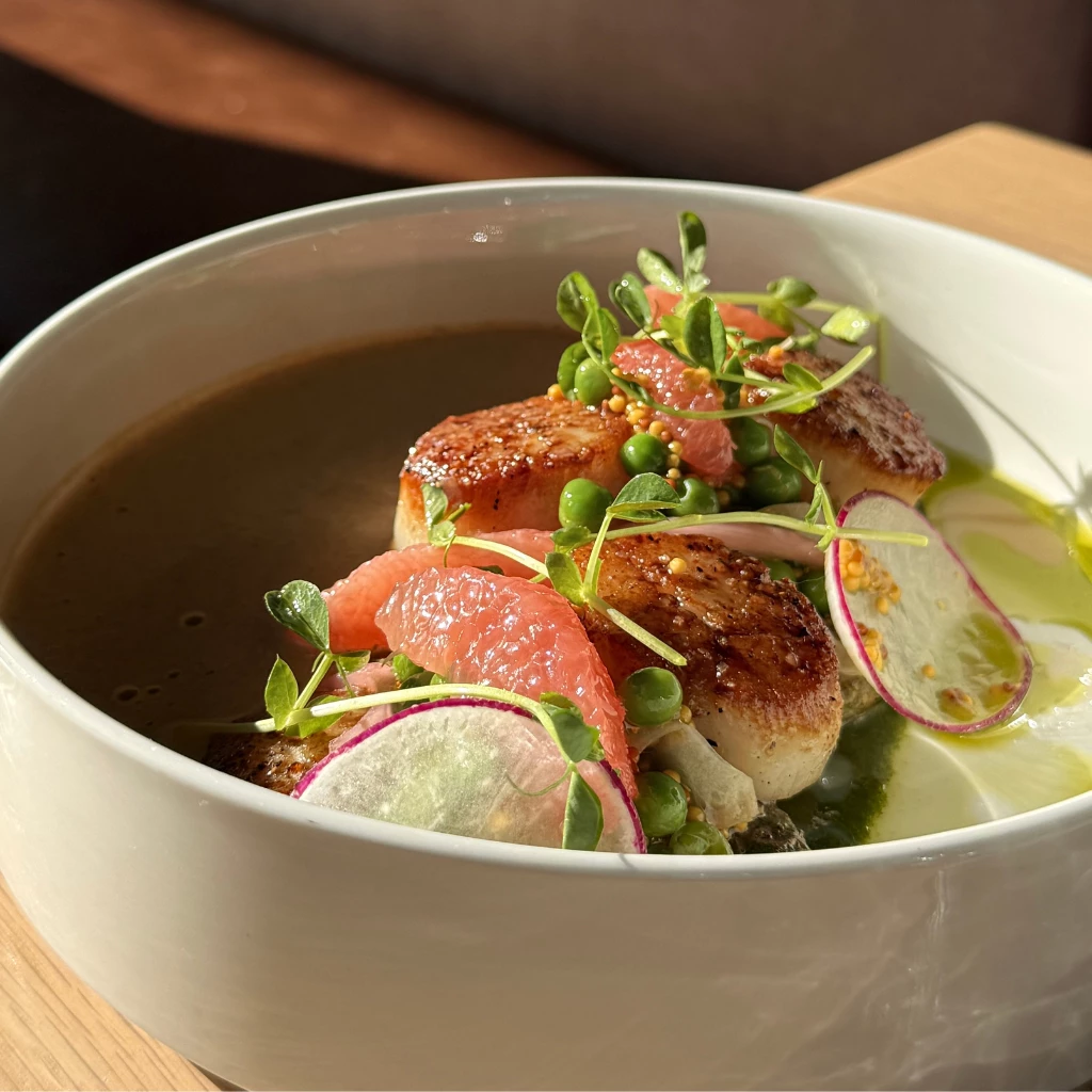 a bowl of food on a table