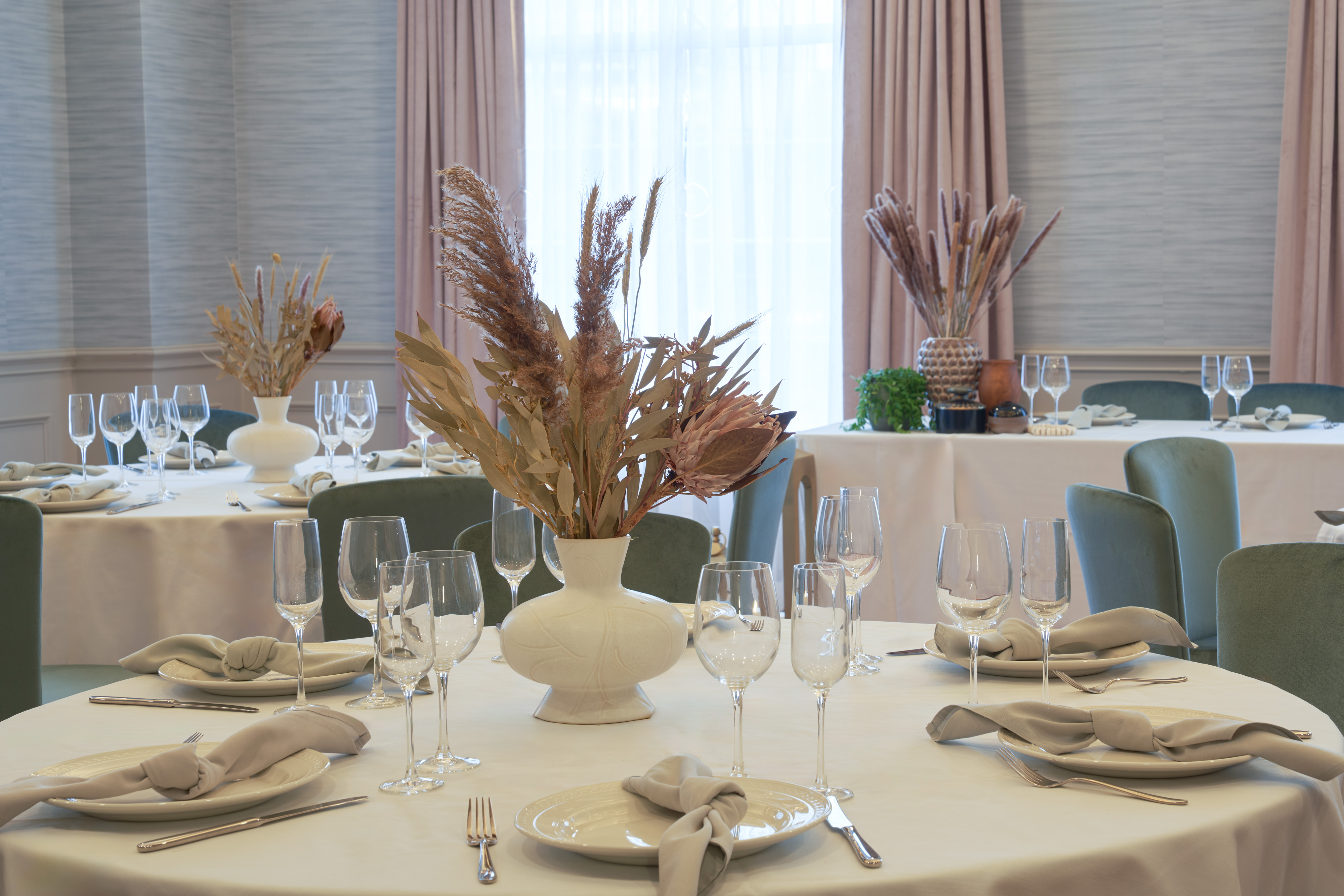 a table set for a dinner party