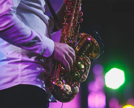 a person playing a saxophone