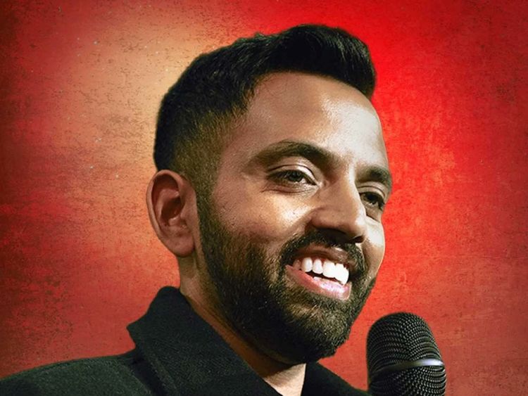 Akaash Singh performing live during the Generational Triumph Tour at Warner Theatre in Washington DC May 2026, high-energy stand-up comedy show in Penn Quarter