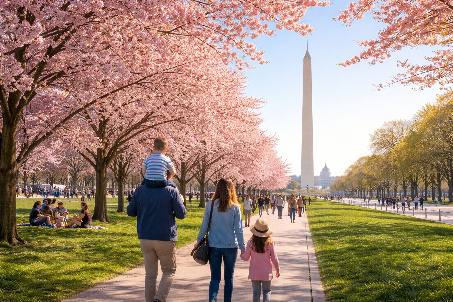 Best family trips for spring break at the National Mall in Washington DC during spring