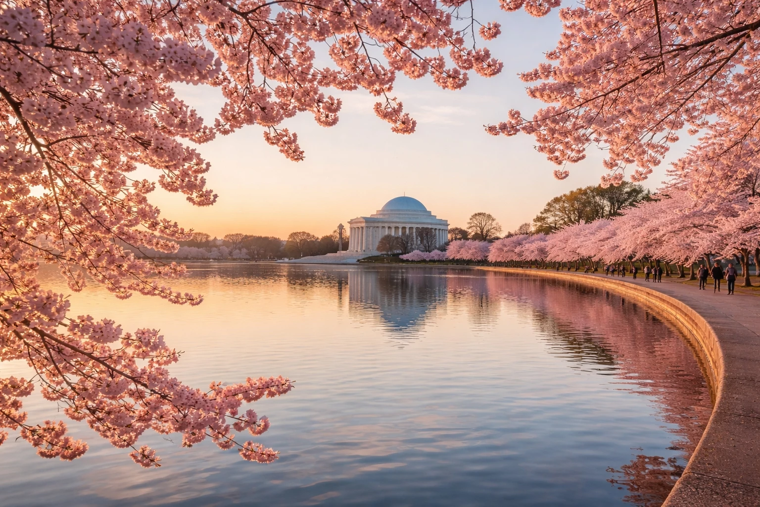 Best hotel for Washington DC cherry blossoms near the Tidal Basin at sunrise