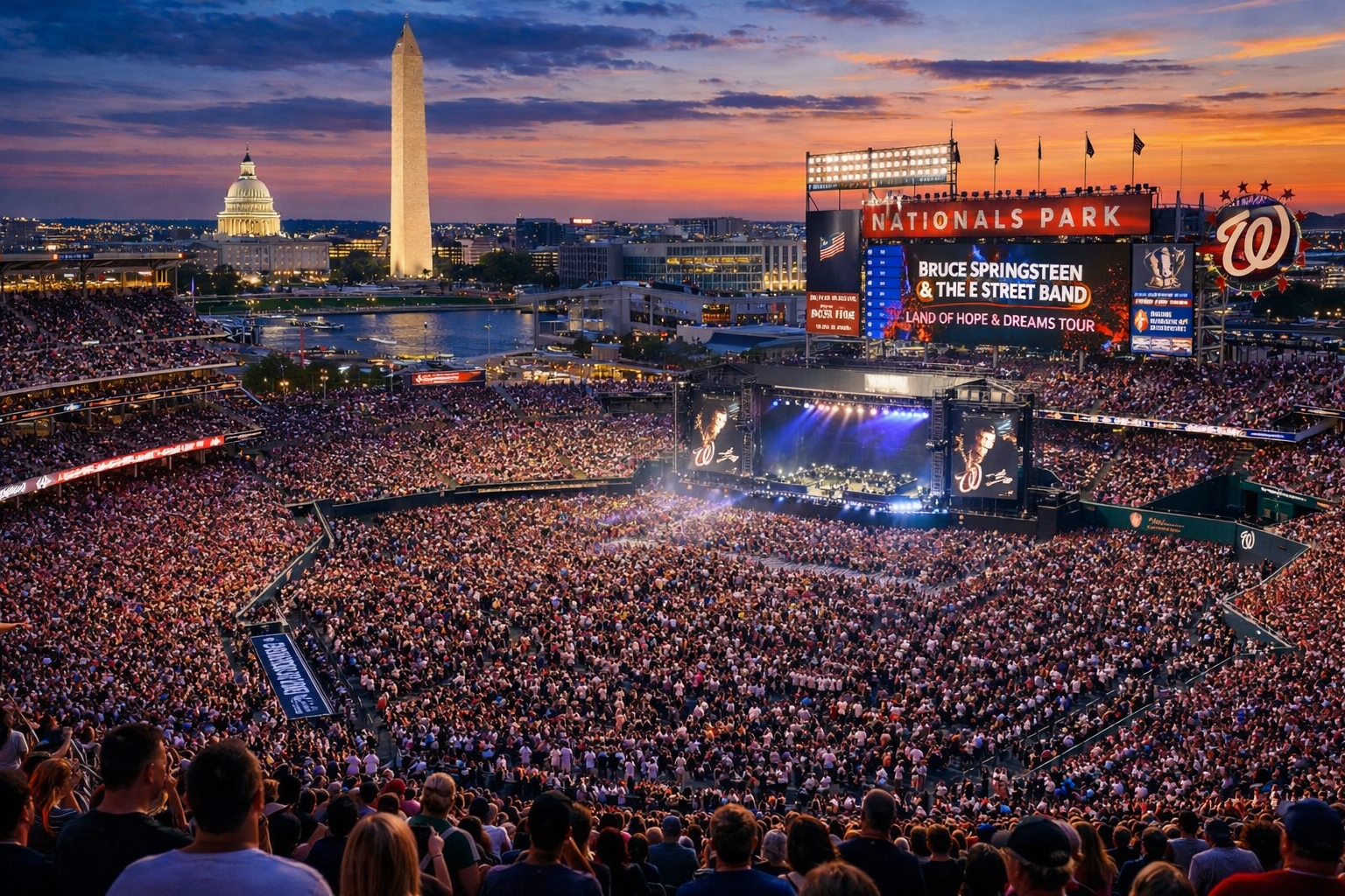 Nationals Park in Washington DC for the Bruce Springsteen and The E Street Band May 27 concert