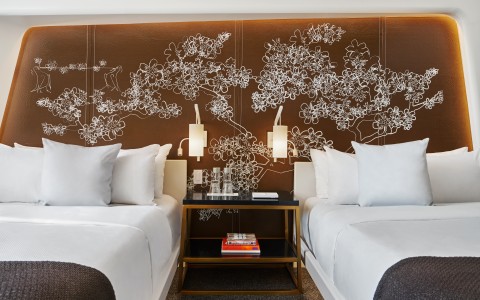 a room with two beds