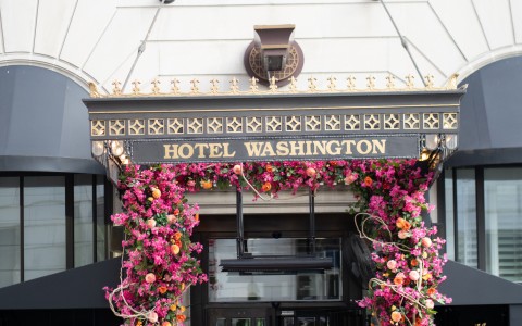 a entrance to a hotel