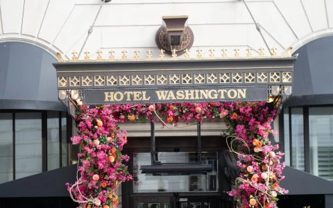 a entrance to a hotel