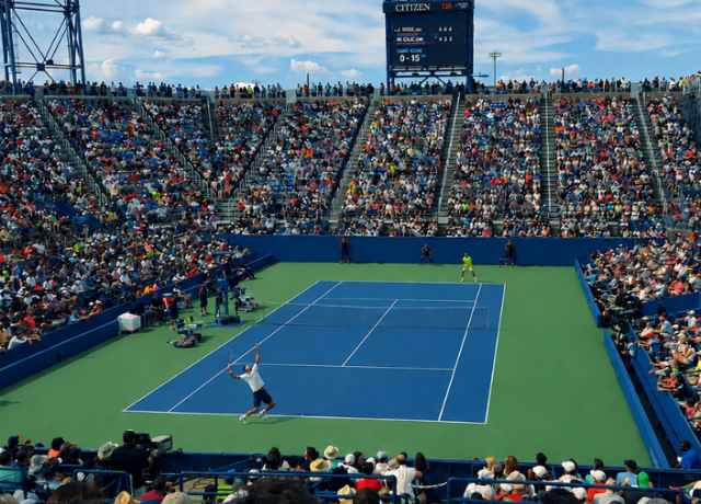 a tennis match in a stadium preview