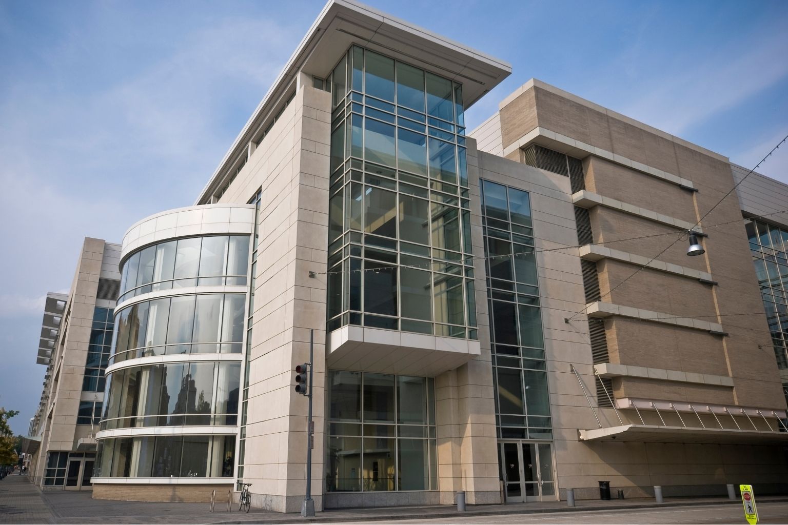 a building with glass windows