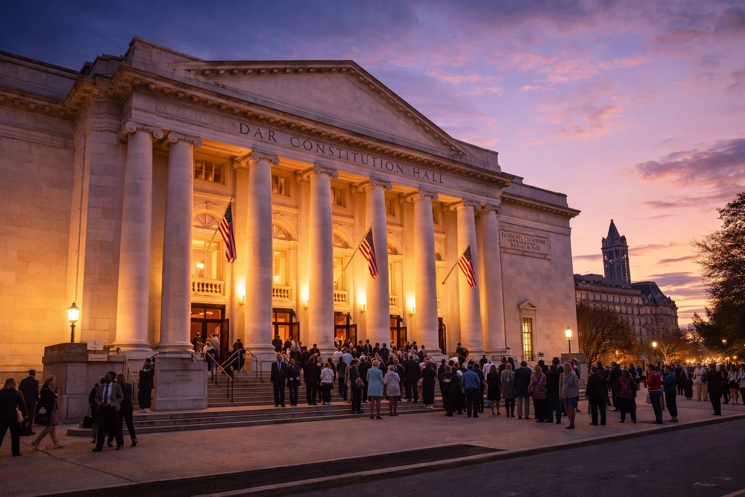 DAR Constitution Hall in Washington DC venue for the National Cherry Blossom Festival opening ceremony