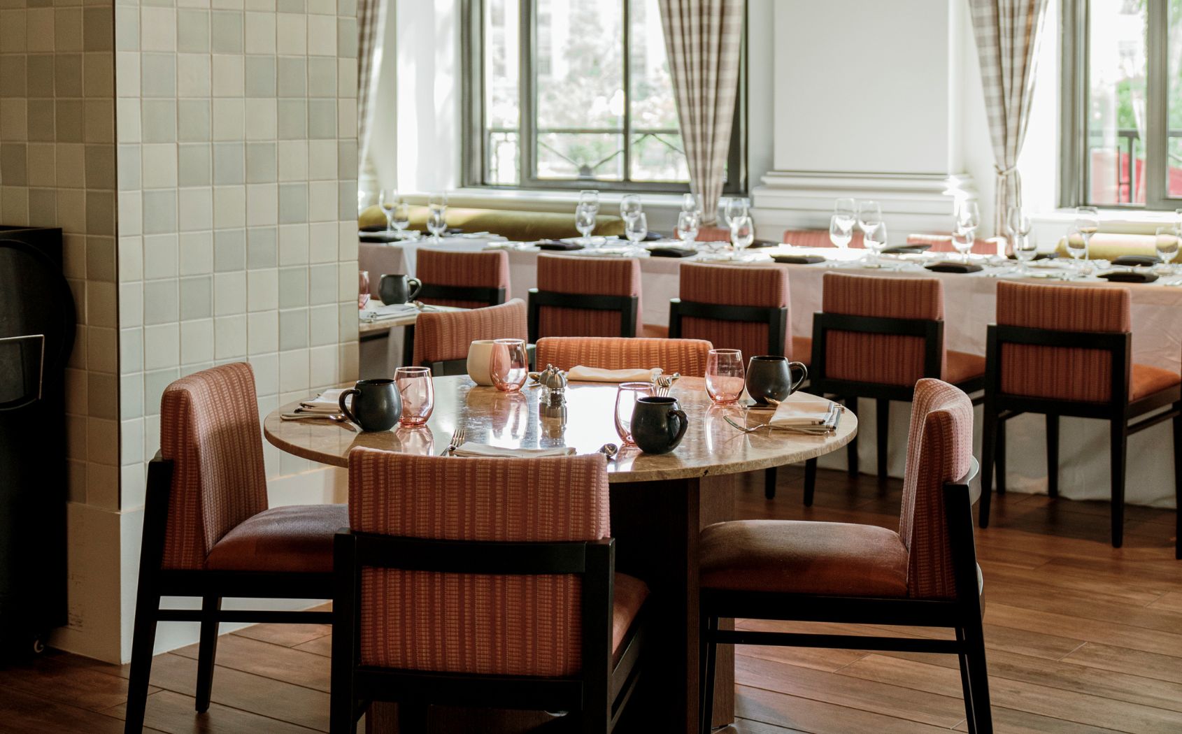 a table set up for a meal