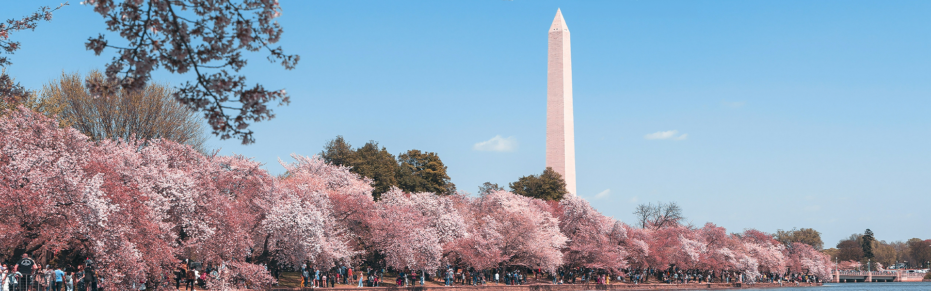a group of people in front of a tall tower