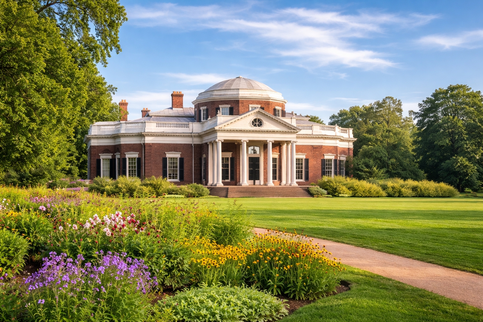 Monticello Thomas Jefferson’s plantation home in Charlottesville Virginia a UNESCO World Heritage Site near Washington DC