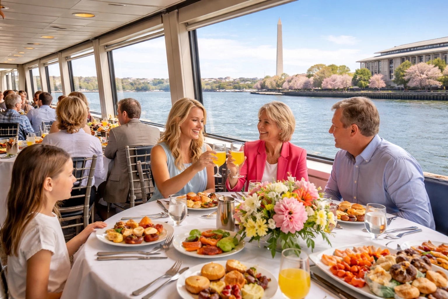 Mother’s Day brunch cruise on the Potomac River with buffet dining and scenic Washington DC views