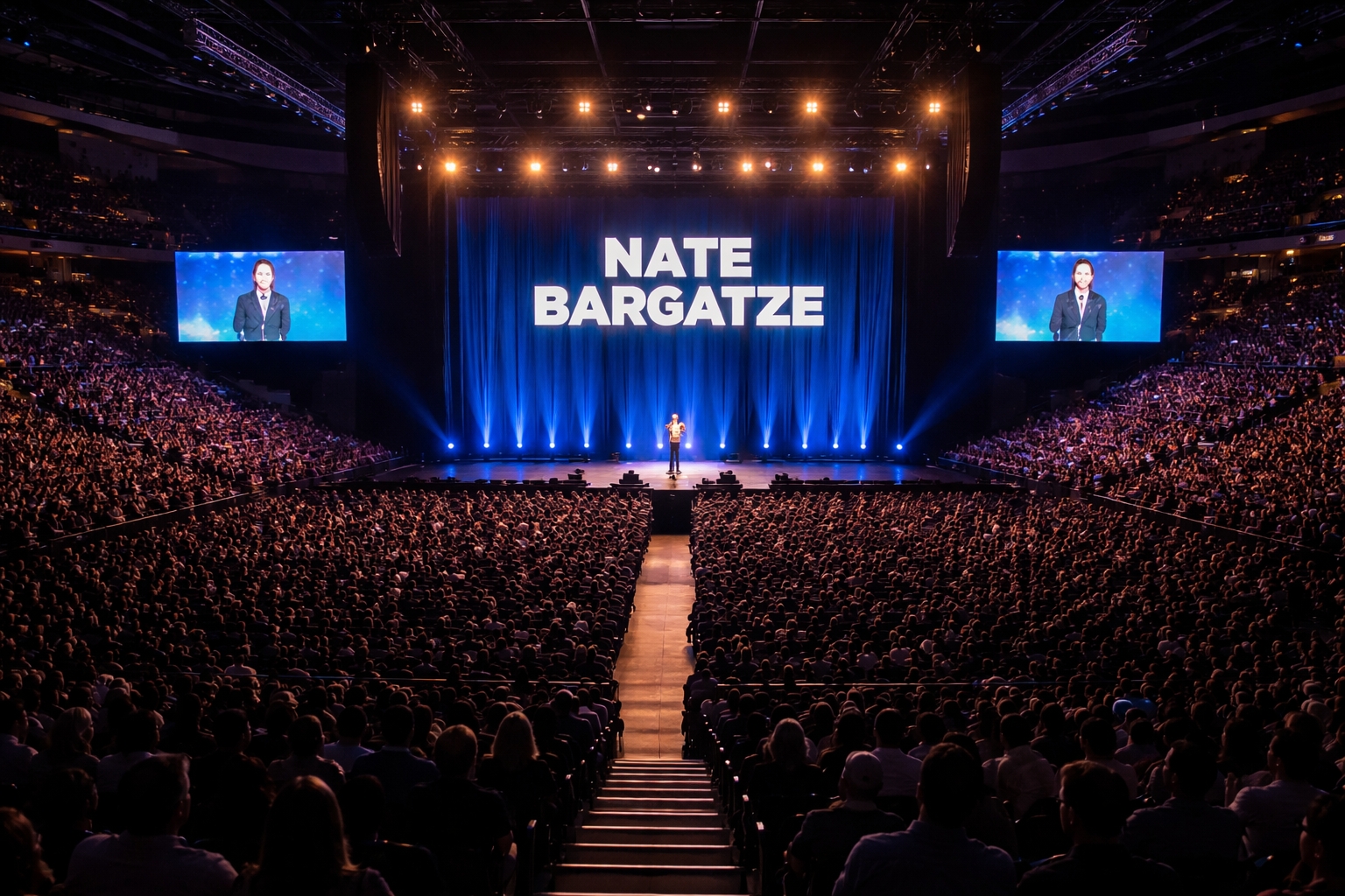 Nate Bargatze performing stand up comedy at Capital One Arena in Washington DC