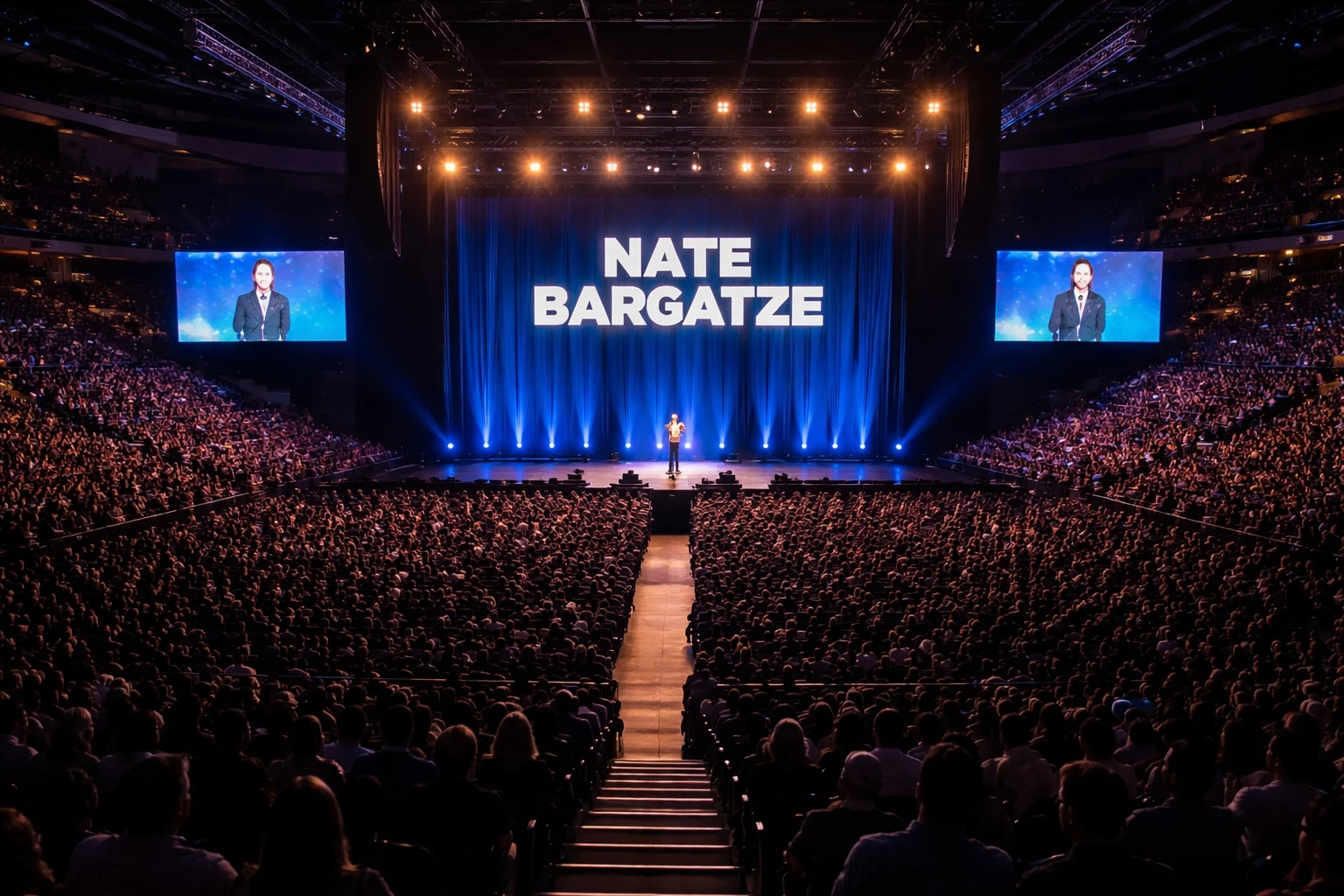 Nate Bargatze performing stand up comedy at Capital One Arena in Washington DC