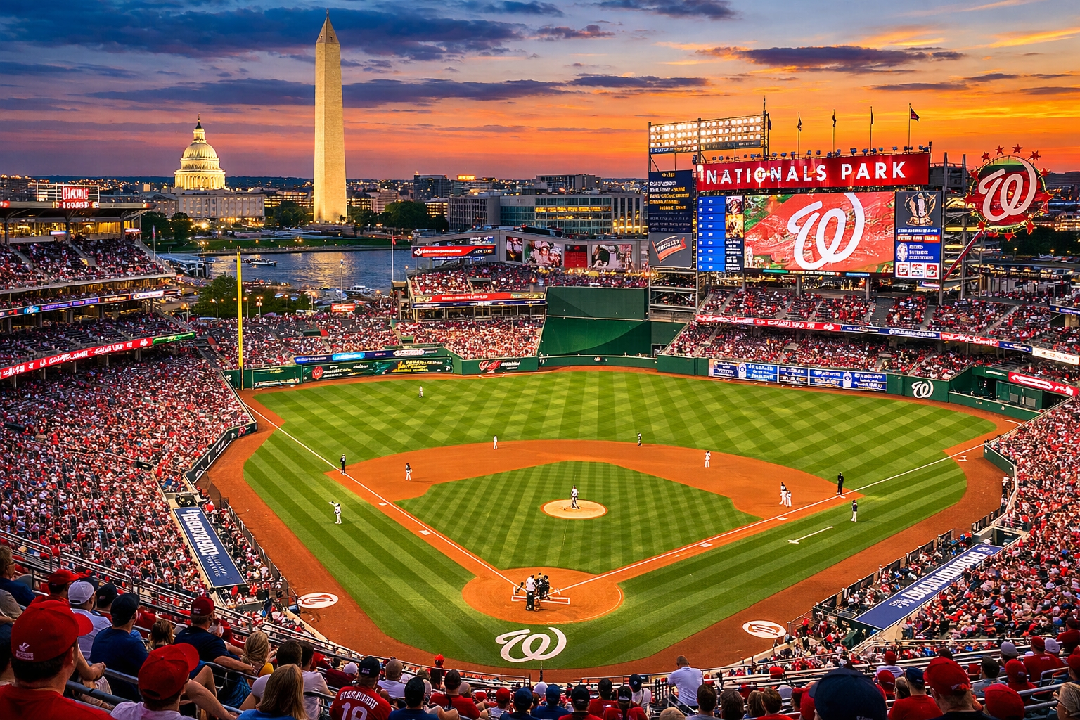 Nationals Park baseball stadium in Washington DC where the Washington Nationals play Major League Baseball