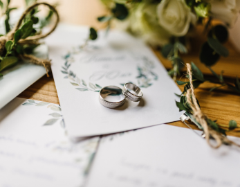 a ring on a piece of paper