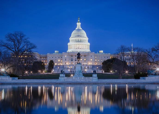 Capitol building at night