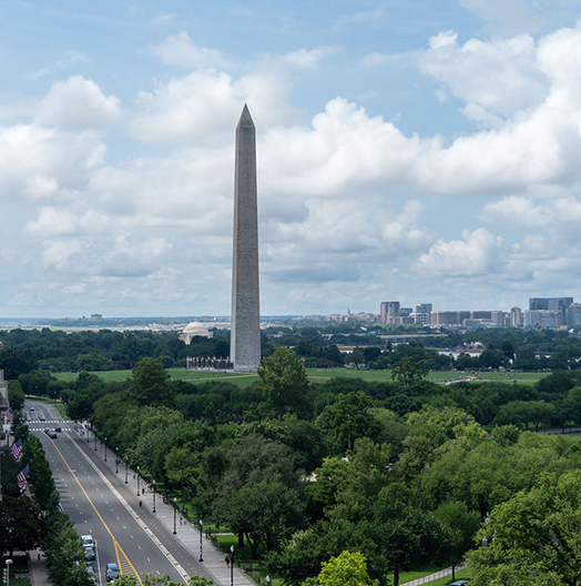 a tall monument in the middle of a city