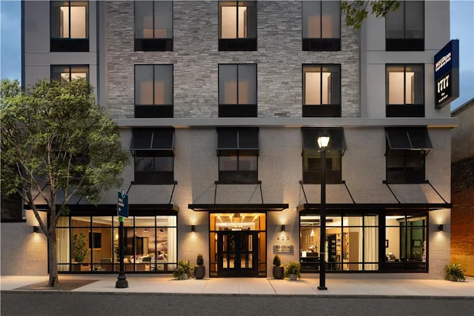 a building with many windows