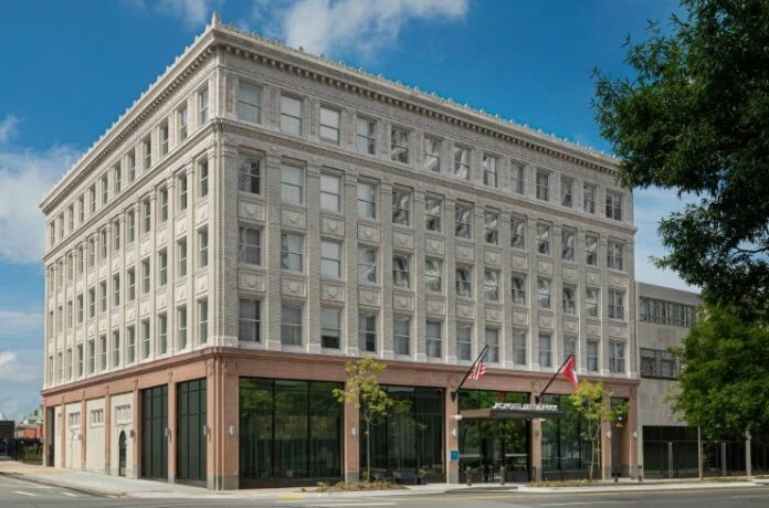 a building with glass windows