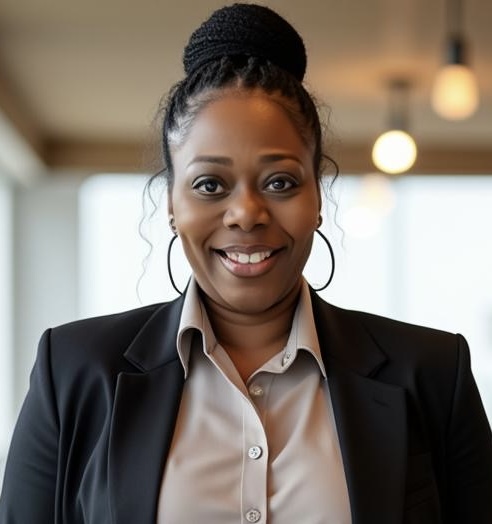 a woman in a suit