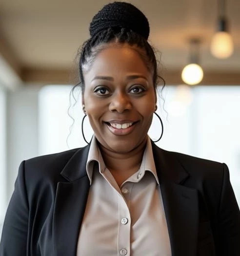 a woman in a suit