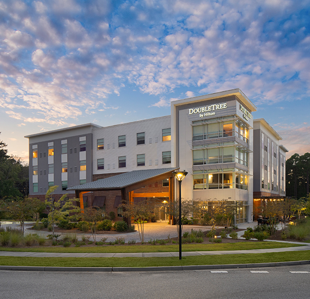 a building with a street light