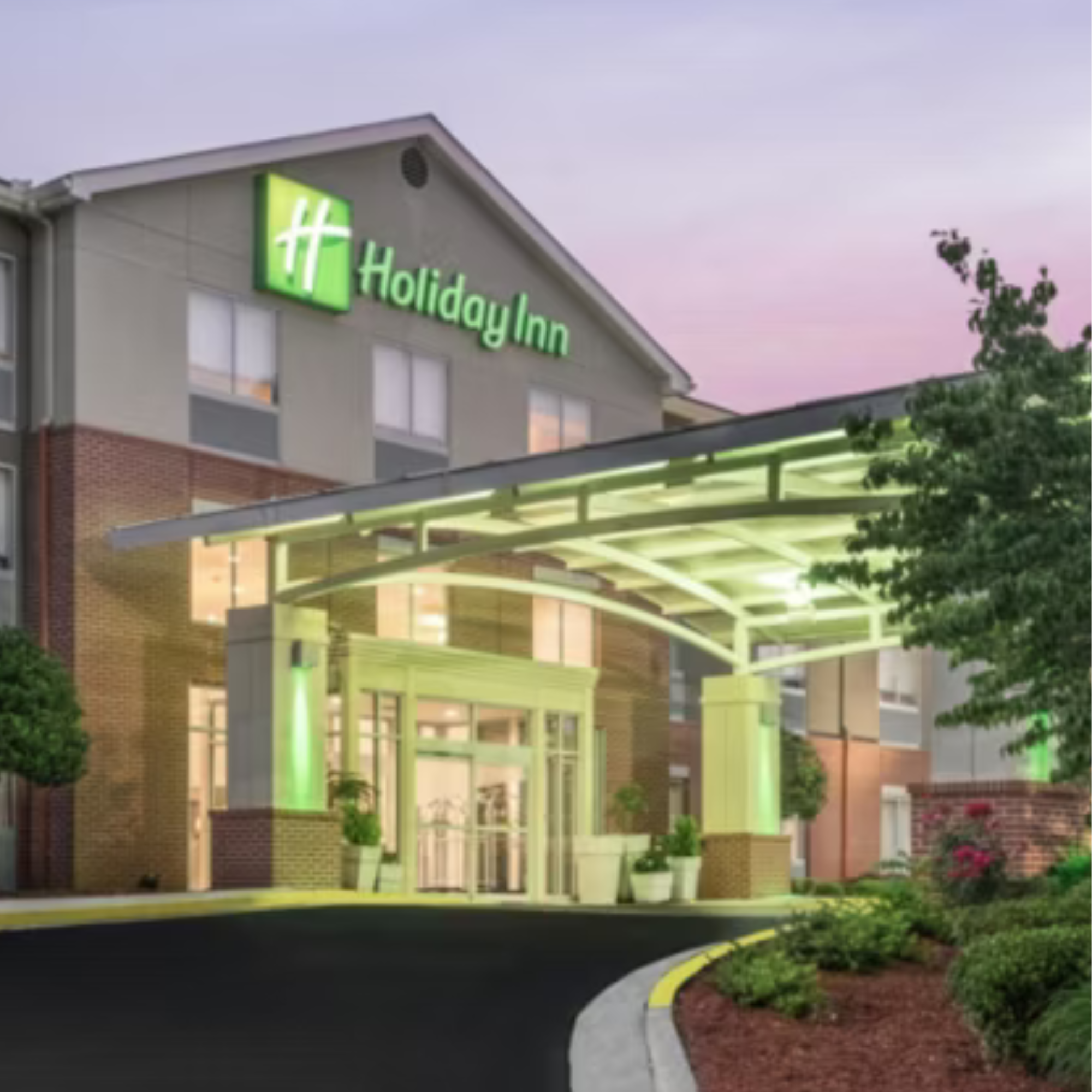 a front view of a hotel