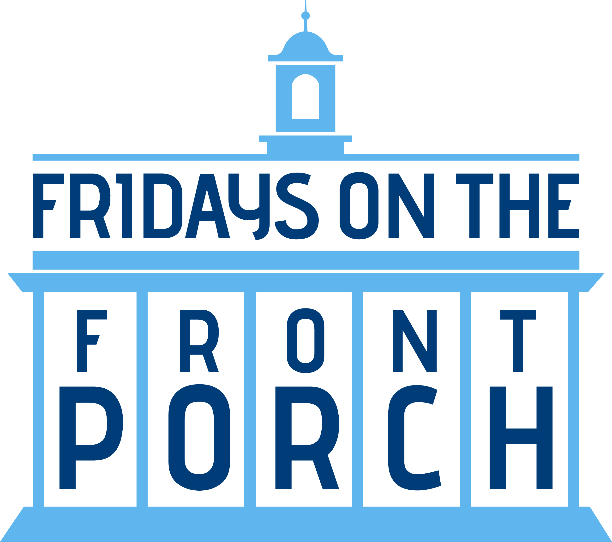 a blue and white logo