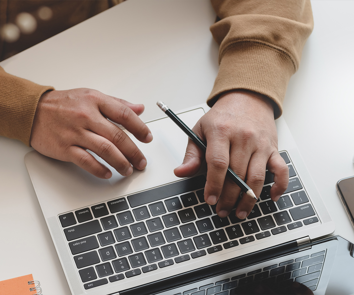 a person using a laptop