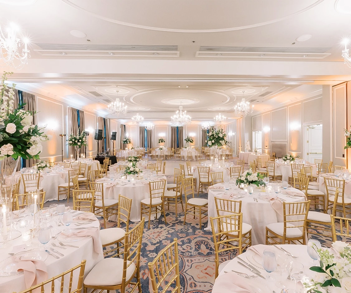 a room with tables and chairs