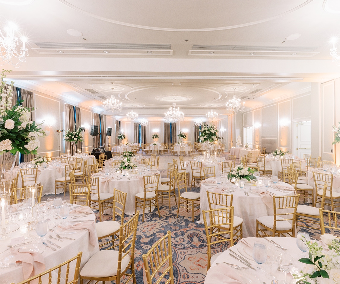a room with tables and chairs