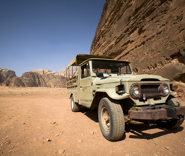 a car parked in a desert
