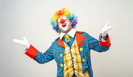 a man in a clown garment