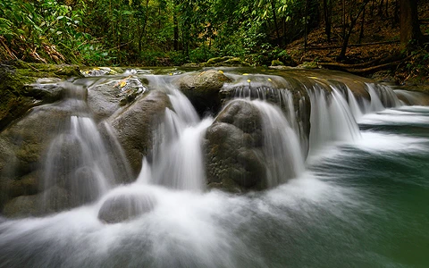 Whitecaps of a waterfall in a river.