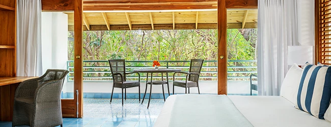 a room with a table and chairs