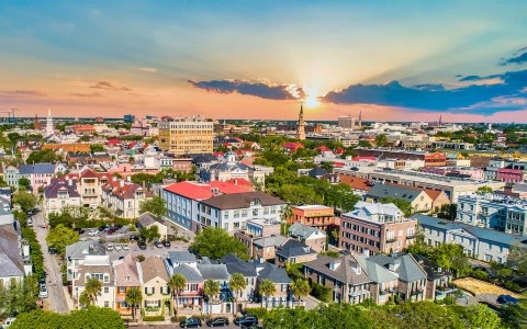 aerial view of charleston 