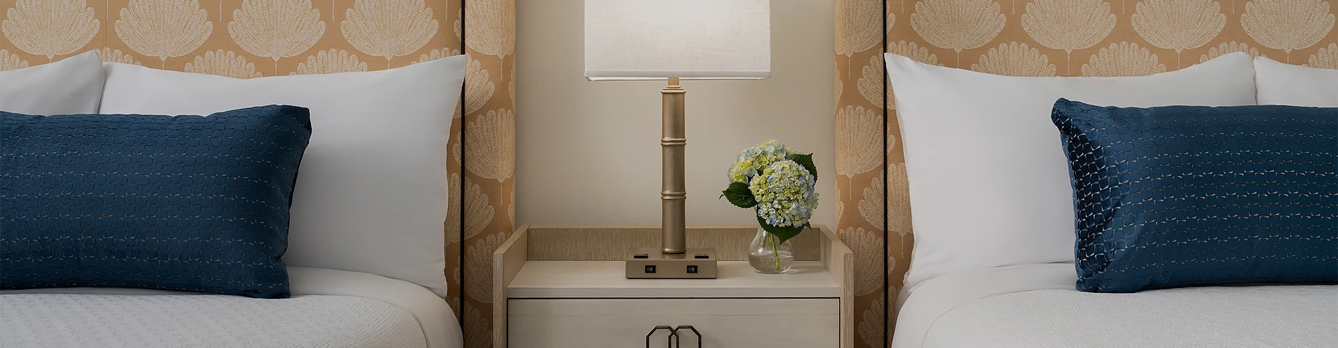 a lamp on a dresser