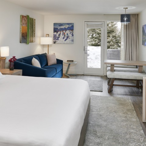 a room with a bed and a couch