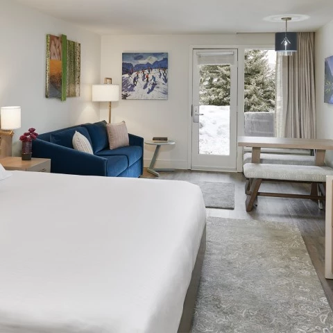a room with a bed and a couch