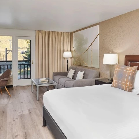 a room with a bed and a couch