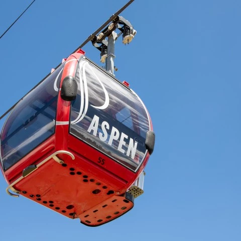 a gondola with a clear sky