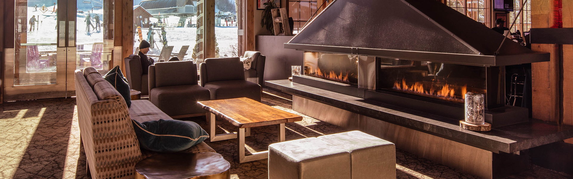 a fireplace in a room