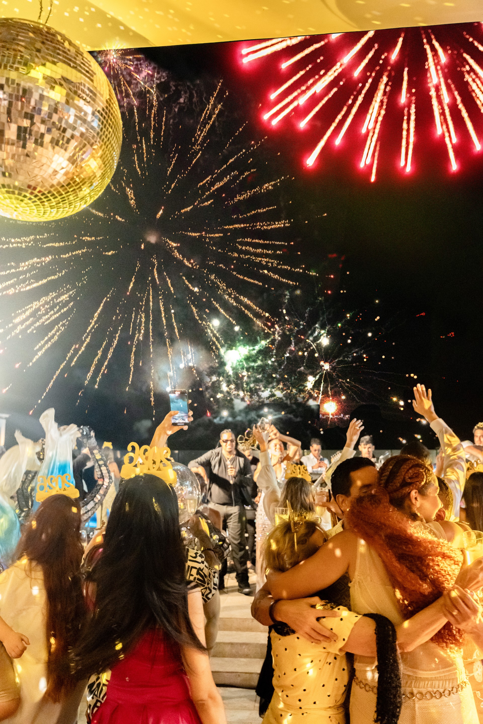 a group of people at a party
